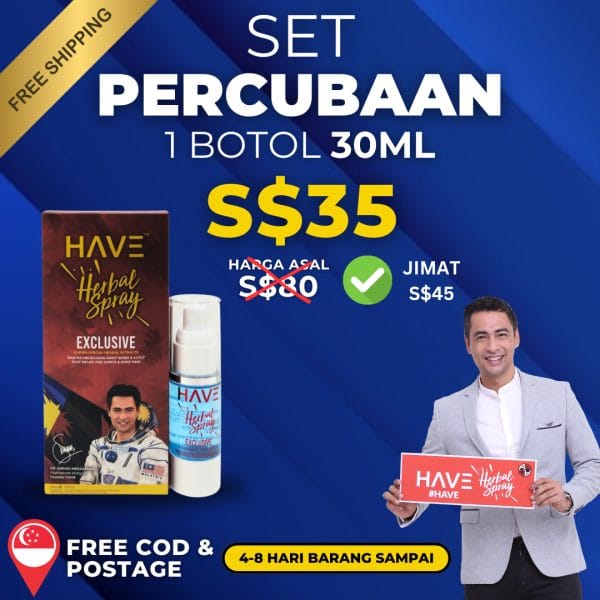 SET PERCUBAAN - 1 BOTOL 30ML - PERCUMA PENGHANTARAN